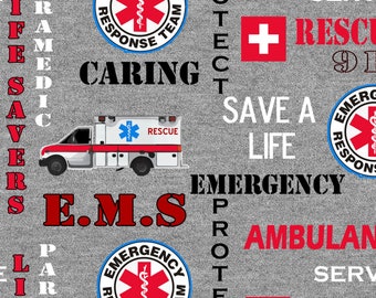911 Fabric, By The Yard, Emergency Response Team Rescue 911, Sykel Enterprises RESCUE-1181, Quilting Cotton BTY, TheFabricEdge