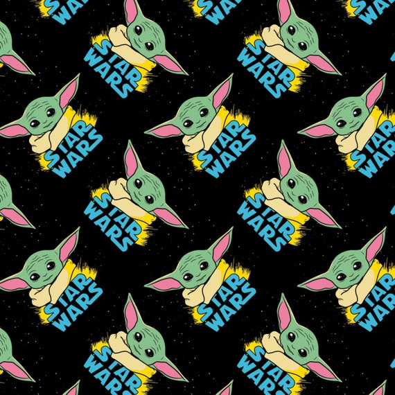 Baby Yoda Fabric by the Yard Star Wars Mandalorian the Child Etsy