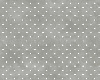 Polka Dot Fabric Fat Quarter, Maywood Studios Grey Basic Dots, Quality Quilting Cotton, 1/16th of an inch dot  size, (Fat Quarter Precut)