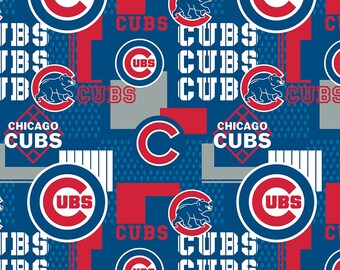 Chicago Cubs Fabric, By The Yard, Chicago Cubs Logo, Licensed, Major League Baseball MLB 14544-B, Quilting Cotton, BTY, TheFabricEdge