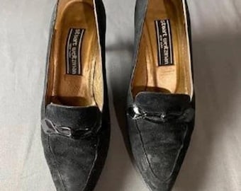 Vintage Woman's Stuart Weitzman Dusk Suede Black Heels