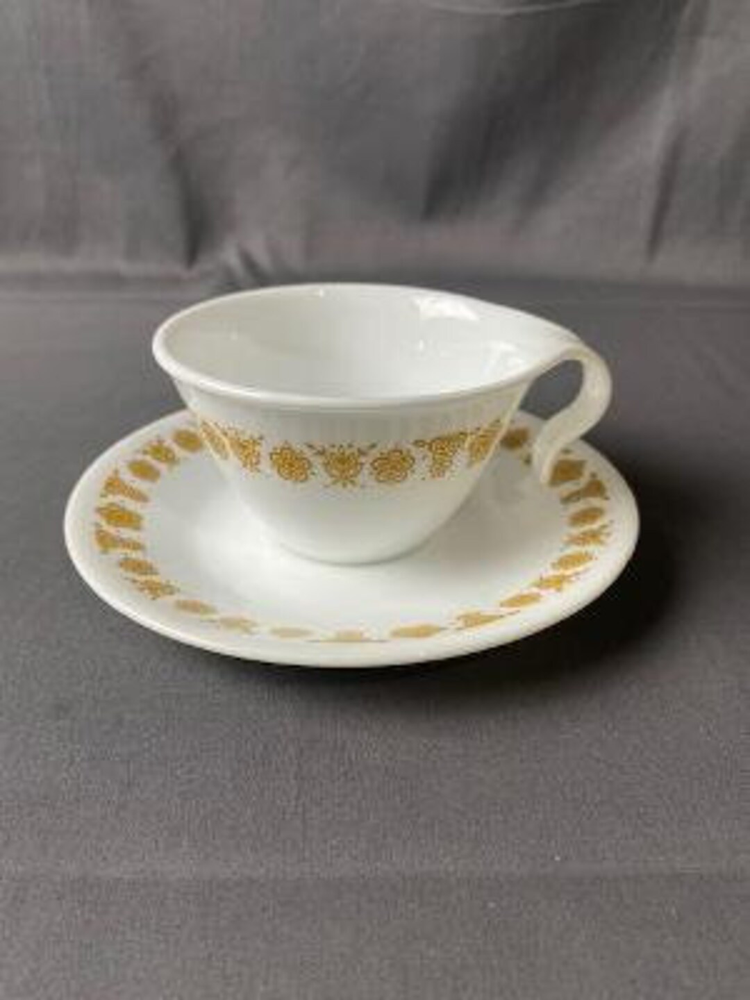 Vintage Corelle Livingware by Corning Tea Cups & Saucer Butterfly Gold Etsy