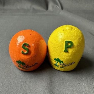 Vintage Orange and Lemon Florida Salt and Pepper Shakers Ceramic