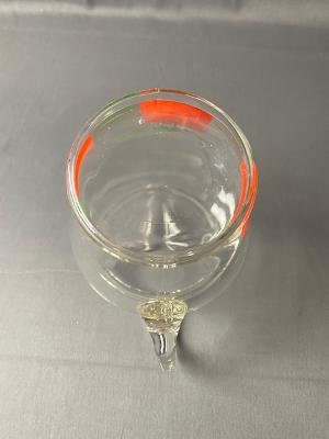 Vintage Glass Juice Drink Carafe Black Lattice Design 7 3/4 high