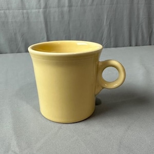 Vintage Fiesta Ware Yellow Ceramic Ring Handle Mug