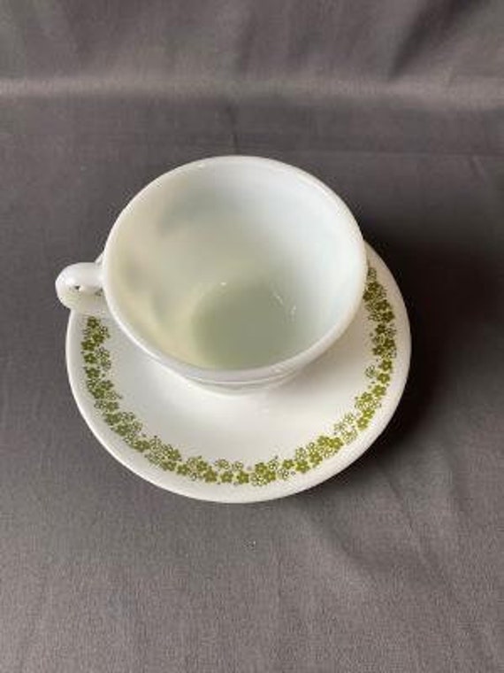 Vintage Corelle Livingware by Corning Tea Cup Saucer Crazy Daisy