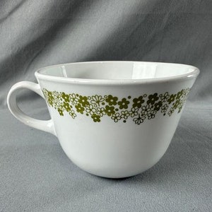 Vintage Corelle by Corning Tea Cup Daisy Spring Blossom Green Floral Round