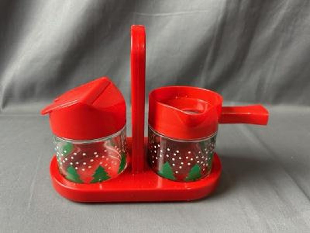 Vintage Gemco Christmas Tree Cream and Sugar Set in Caddy Etsy