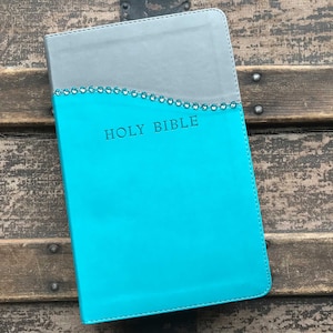KJV Personal Size Giant Print Reference Bible - Turquoise/Gray