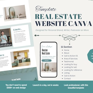 Canva Website Template Real Estate Website a Professional Agent Landing Page I One Page Website Design I Landing Page
