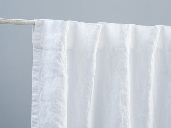 Universal Linen Curtain Panel Pair in White Set of 2 Shabby | Etsy