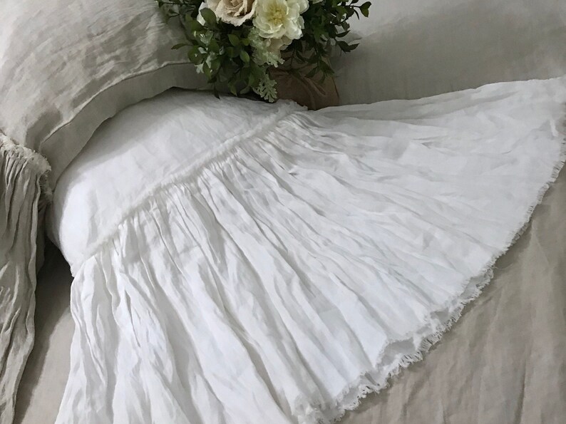 Linen pillow cases frayed edge ruffle. Set of 2 100 linen Etsy