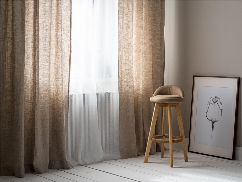 льняные шторы в интерьере