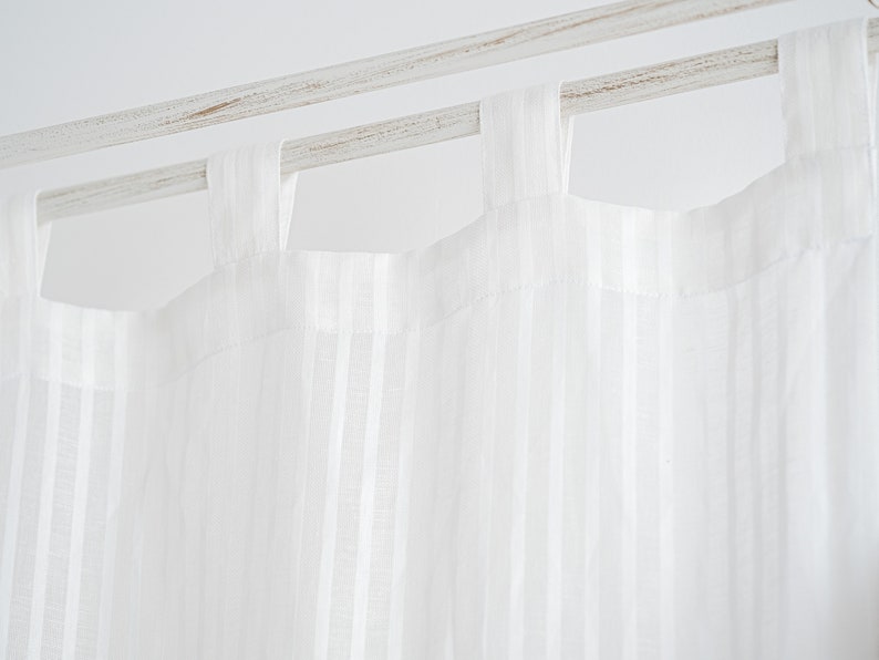 Tab Top Striped Curtains Farmhouse Shabby Chic Curtains Etsy