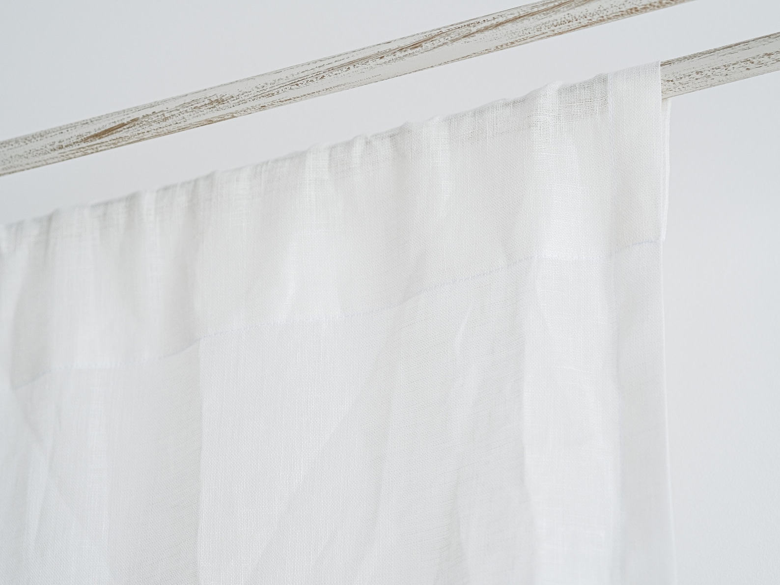 Linen Sheer White Curtains panels without pattern. Farmhouse Etsy