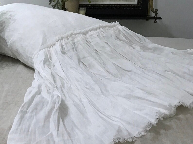 Linen pillow cases frayed edge ruffle. Set of 2 100 linen Etsy