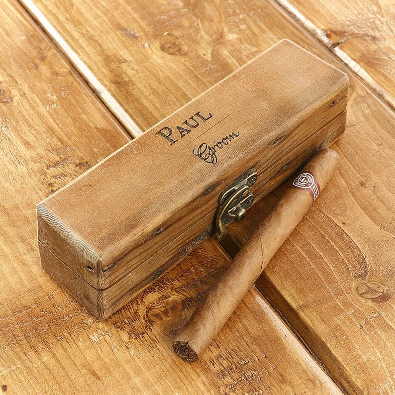 Best Man Cigar Box/ Custom Made Cigar Box/ Cigar Gift Box/ Etsy