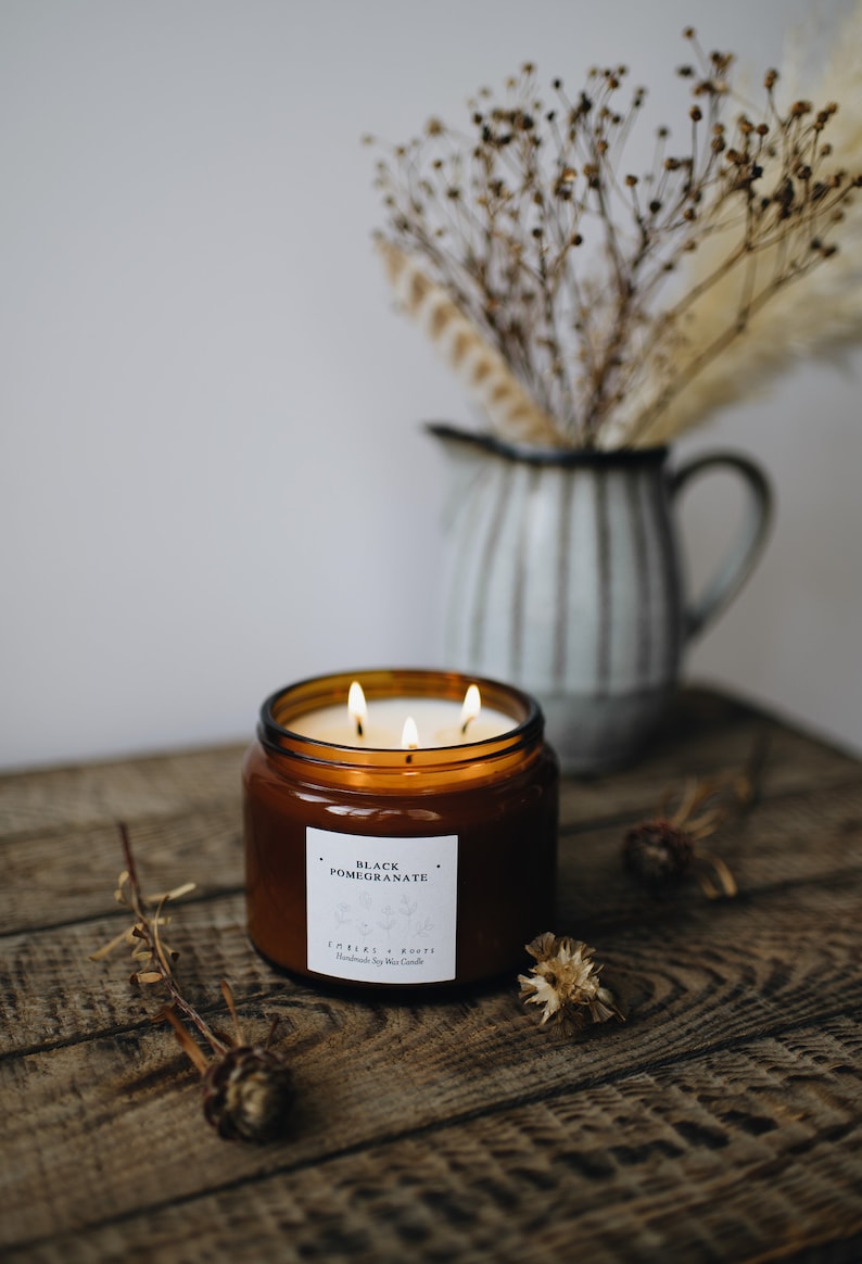 Scented Soy Wax Candle Gift Apothecary Candles Black Etsy UK