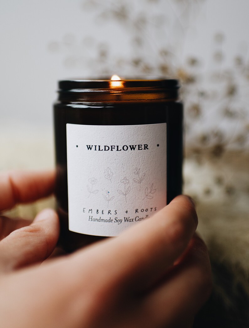 Scented Soy Wax Candle Gift Wildflower Candle Etsy