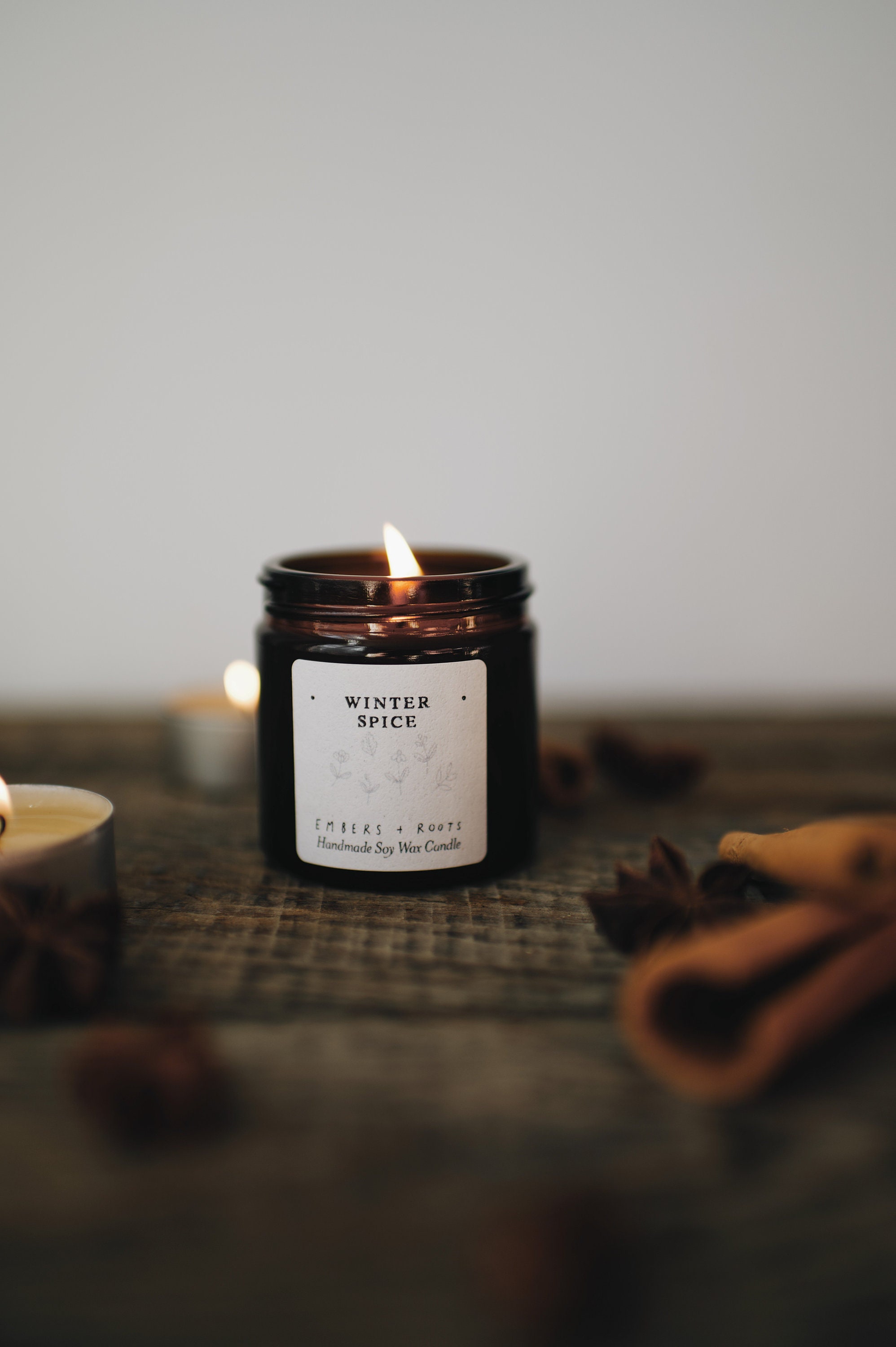 Winter Spice Scented Soy Wax Apothecary Amber Candle Gift / - Etsy UK