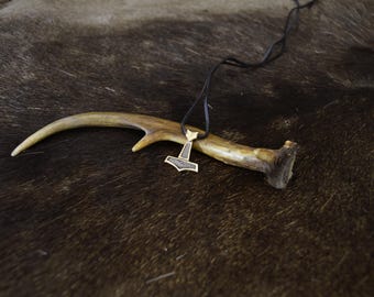 Handmade Bronze Thor's Hammer Necklace: Norse Viking Amulet