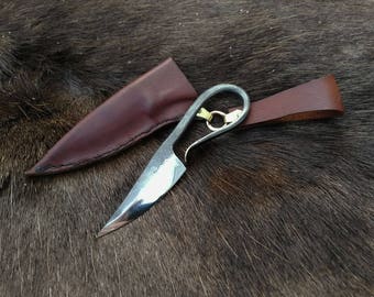 Hand forged viking iron age womensknife, also known as Blacksmiths knife.