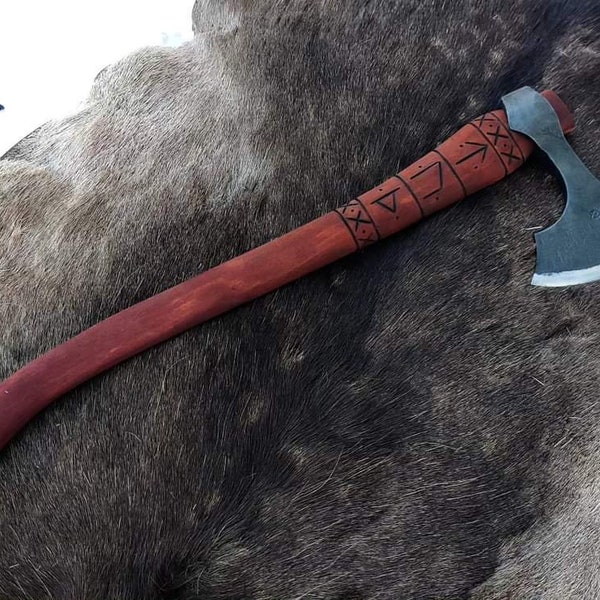Hand forged bearded axe