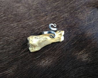 Hand forged stainless steel serpent ring.