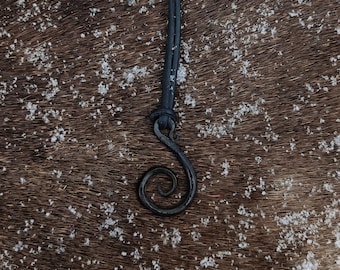 Hand Forged Swan Necklace: Finnish Mythology Leather String