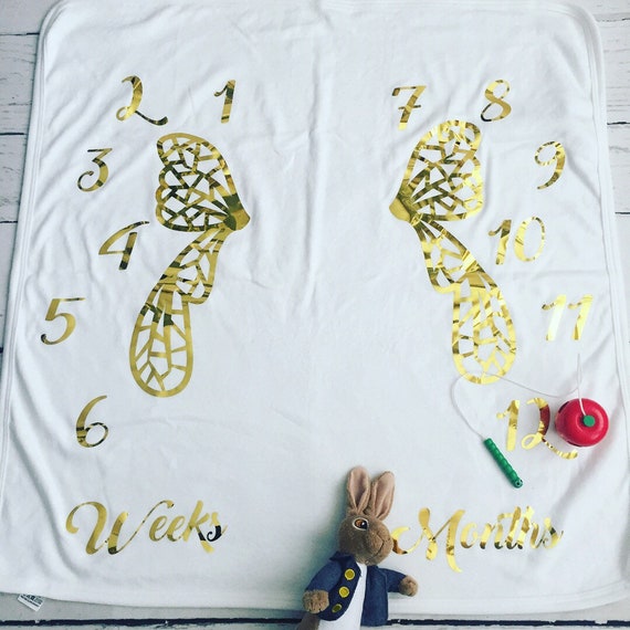 Butterfly Baby Milestone Blanket New Baby Blanket Baby Age Etsy