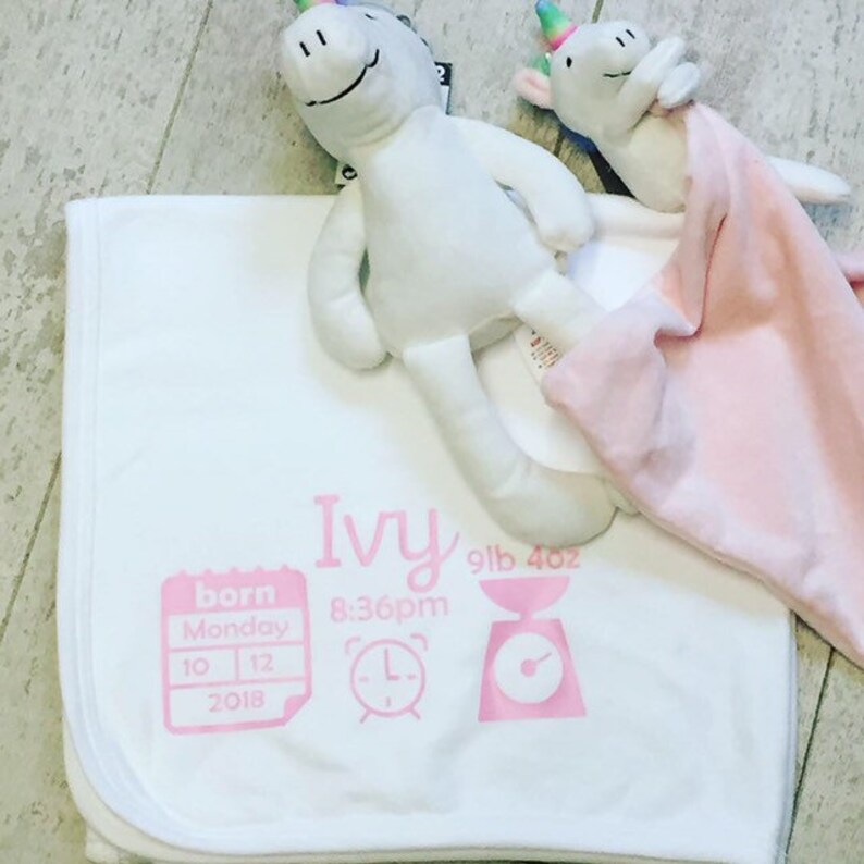personalised baby blankets with birth details