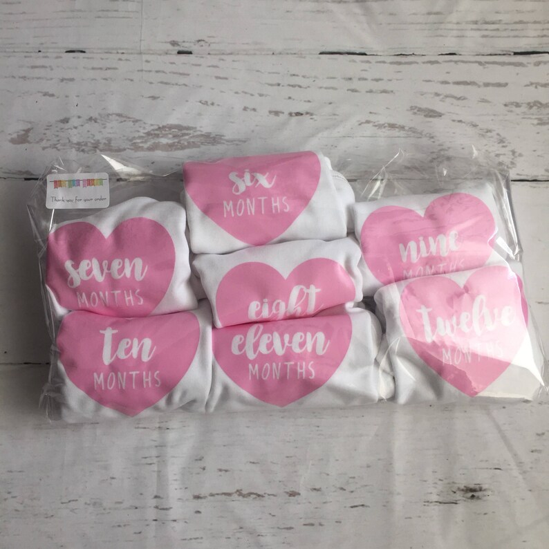 Monthly Milestone Vests, Baby Milestone Onesie, Heart Monthly Milestone image 5