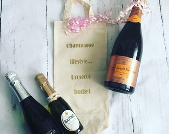 Champagne Lifestyle...Prosecco Budget Bottle Bag, Wine Tote, Gift Bag