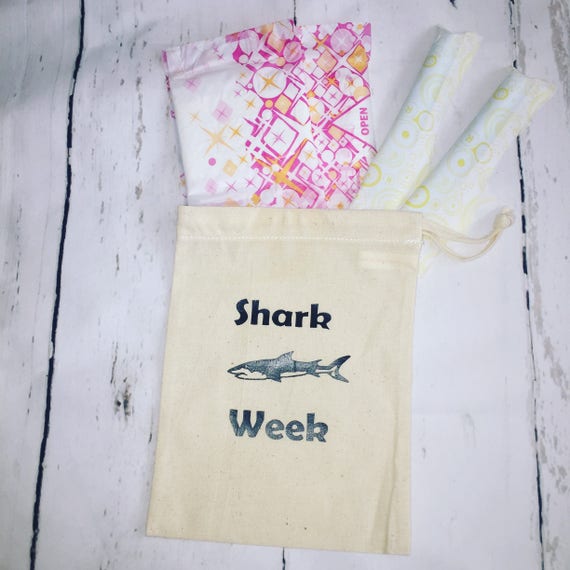 Shark Week Tampon Case, Sanitary Pad Holder, Tampon Bag, Period Pouch 