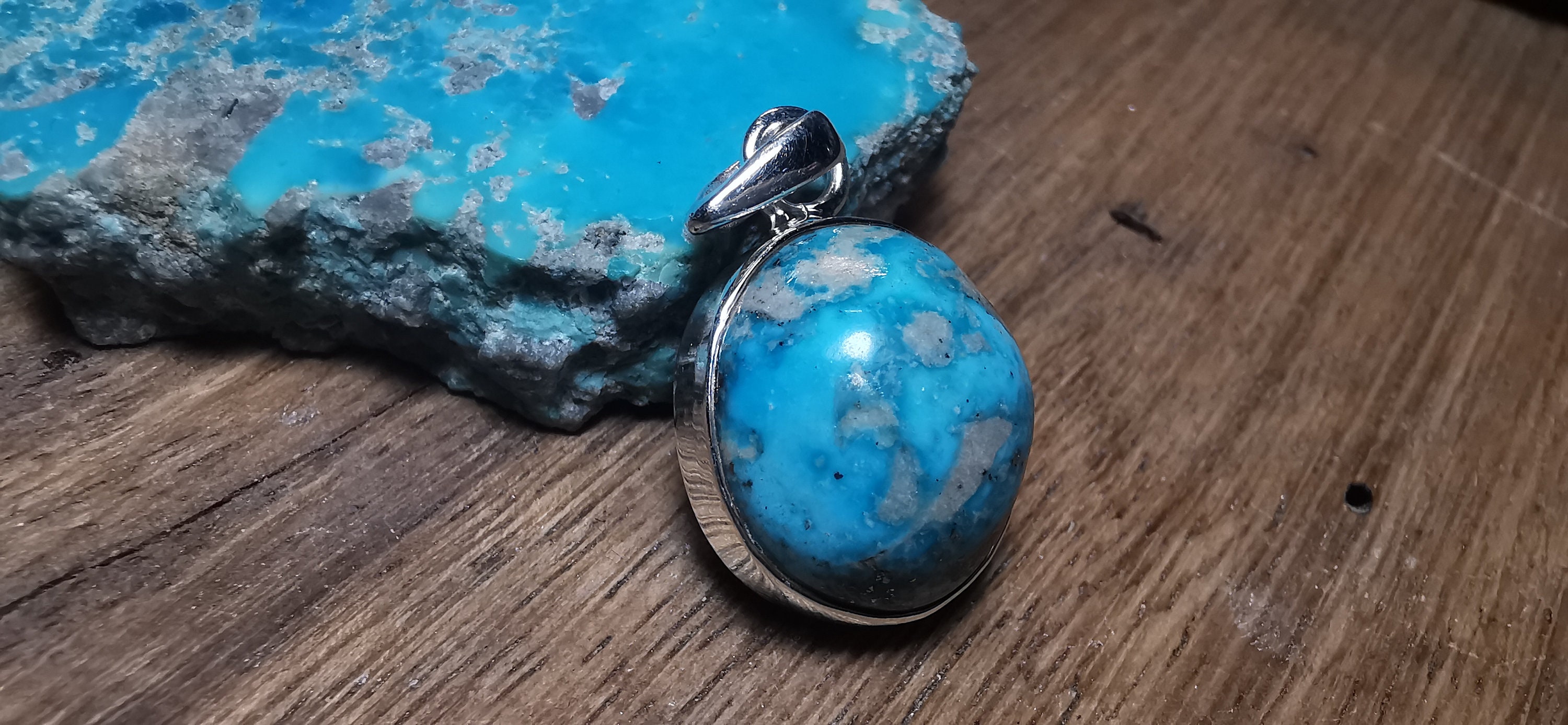 Collier En Turquoise Bleue De Perse - 210 Carats Sur Argent Massif - Longueur 45,50 Cm - Neuf Avec Étiquettes