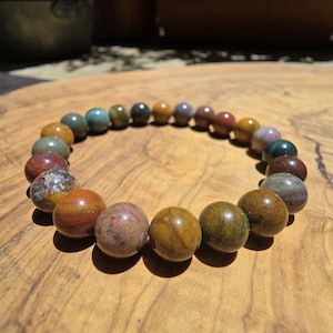 Ocean Jasper Bracelet - 8mm beads - Natural stones from Madagascar (lithotherapy, gift)