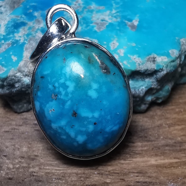 Pendentif turquoise perse et argent