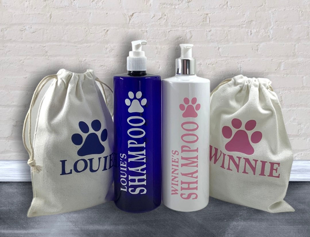 Personalised Dog Shampoo Bottle and Bag Etsy