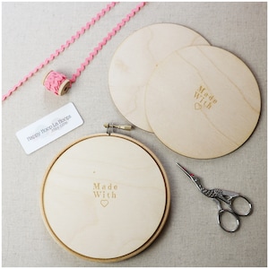 8 Inch Wooden Backs for Finishing Embroidery Hoops, With 'made With Love  Etching'. Embroidery Hoop Finishing Tutorial 