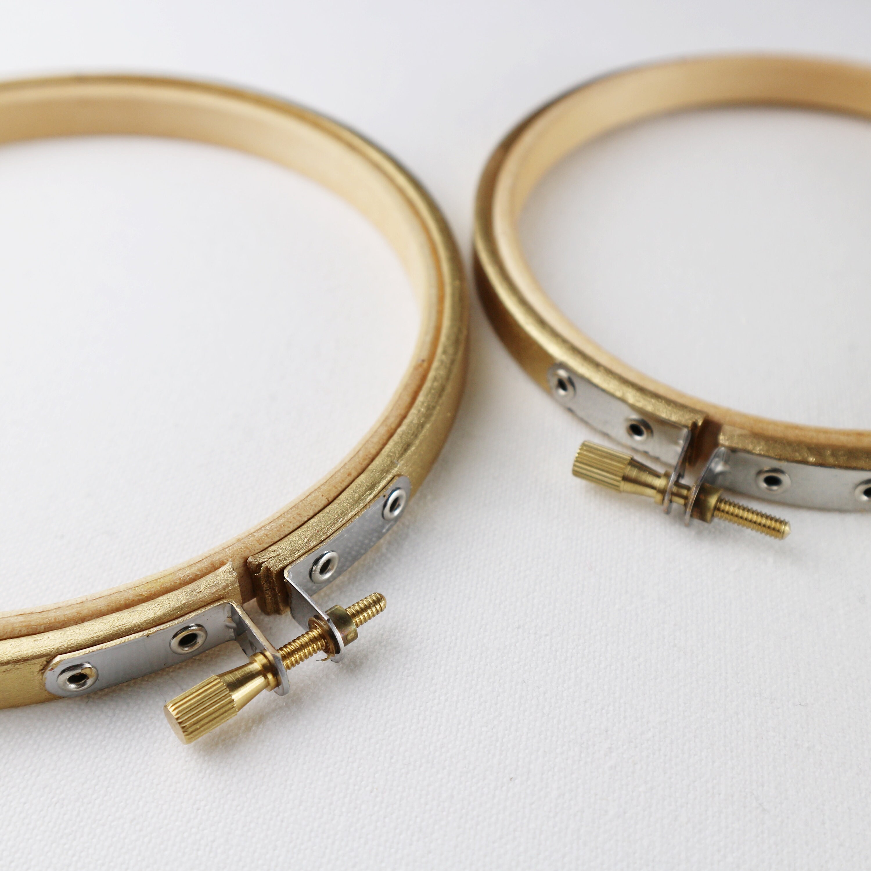 3 5 inch Gold Embroidery Hoops. Small Hand Painted wooden Etsy