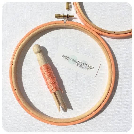 Large Peach Embroidery Hoops. 10 & 12 Inch Embroidery Hoop