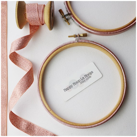 3 5 Inch Rose Gold Embroidery Hoop. Small Hand Painted Embroidery Hoop. 