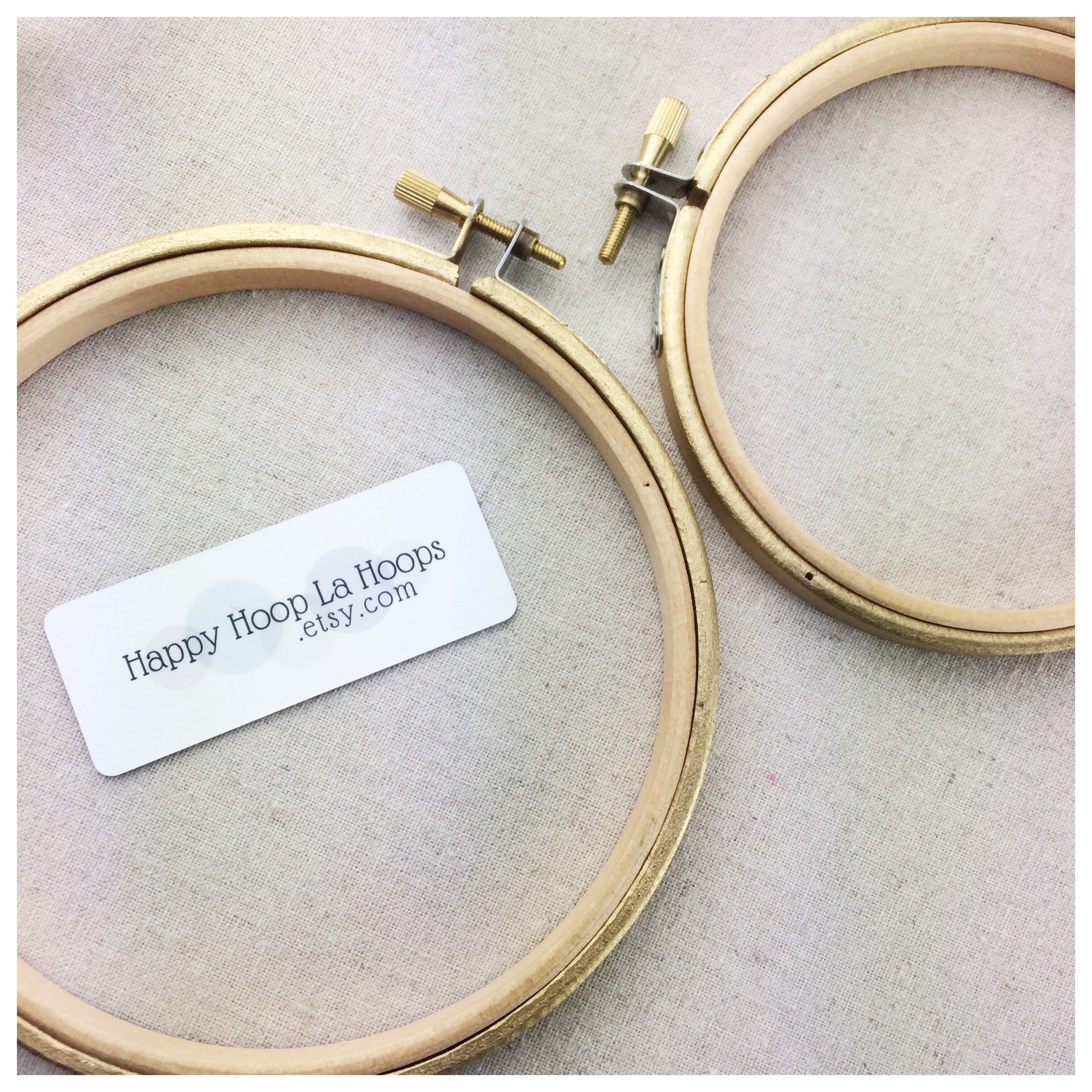 3 5 inch Gold Embroidery Hoops. Small Hand Painted wooden Etsy