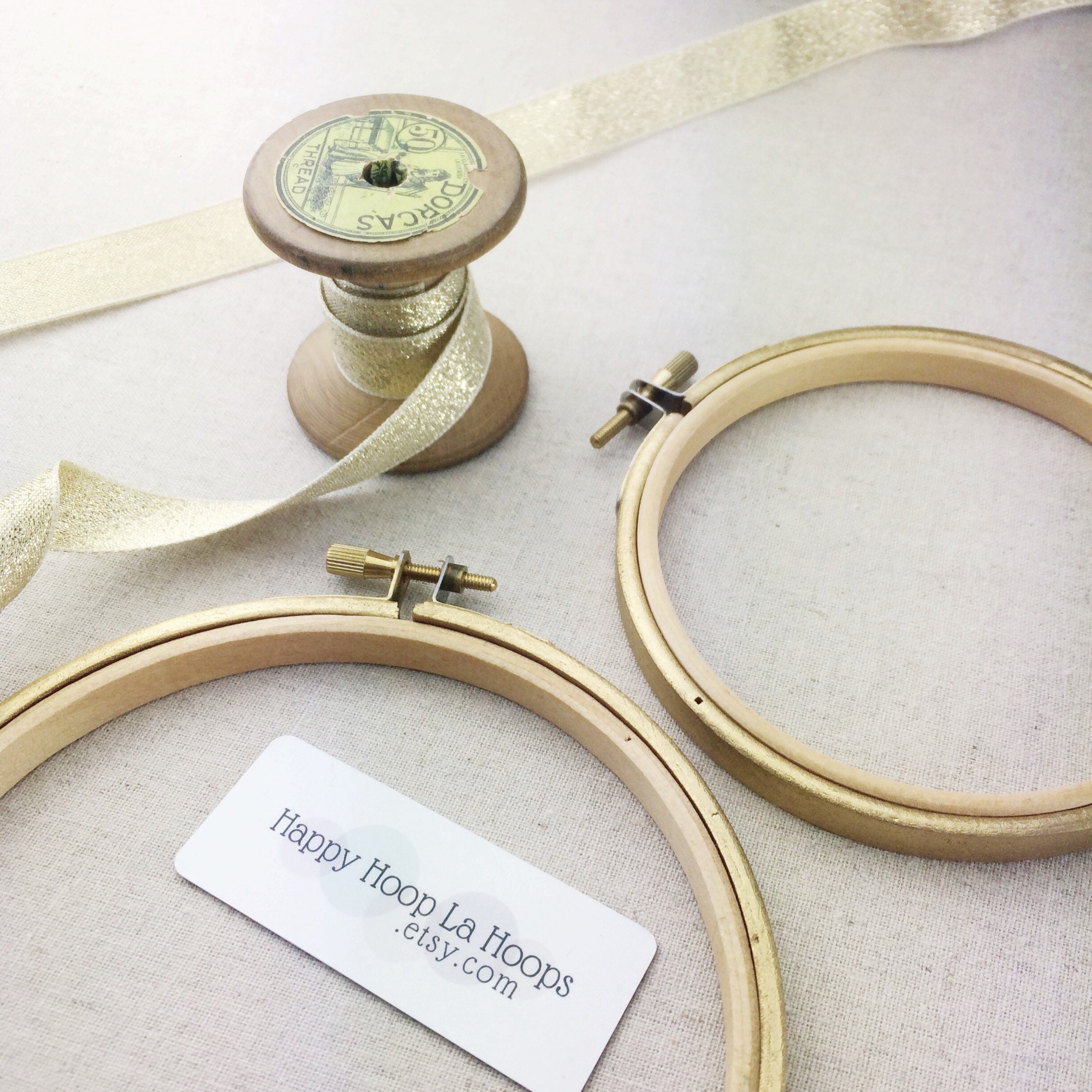 3 5 inch Gold Embroidery Hoops. Small Hand Painted wooden Etsy