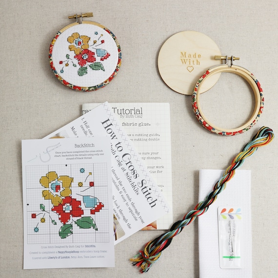 Cross Stitch Wall Hanging Kit. Mini-3 Inch Embroidery Hoop Wall Hanging.  Christmas Kit. DIY Christmas Decoration. Embroidery Hoop Art -  Norway