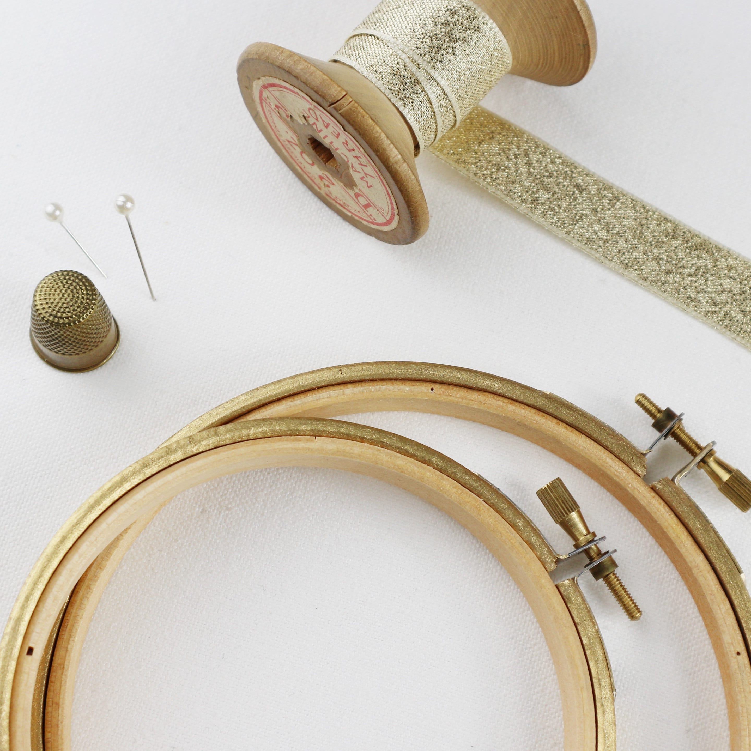 3 5 inch Gold Embroidery Hoops. Small Hand Painted wooden Etsy