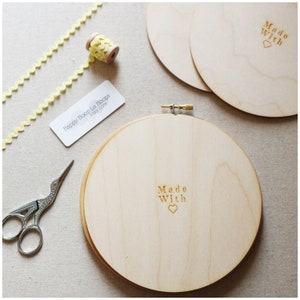 9 inch Wooden Backs For finishing Embroidery Hoops, with &#39;Made With Love Etching&#39;. Embroidery Hoop Finishing Tutorial