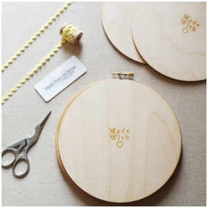 6 inch Wooden Backs For finishing Embroidery Hoops, with 'Made With Love Etching'. Embroidery Hoop Finishing Tutorial