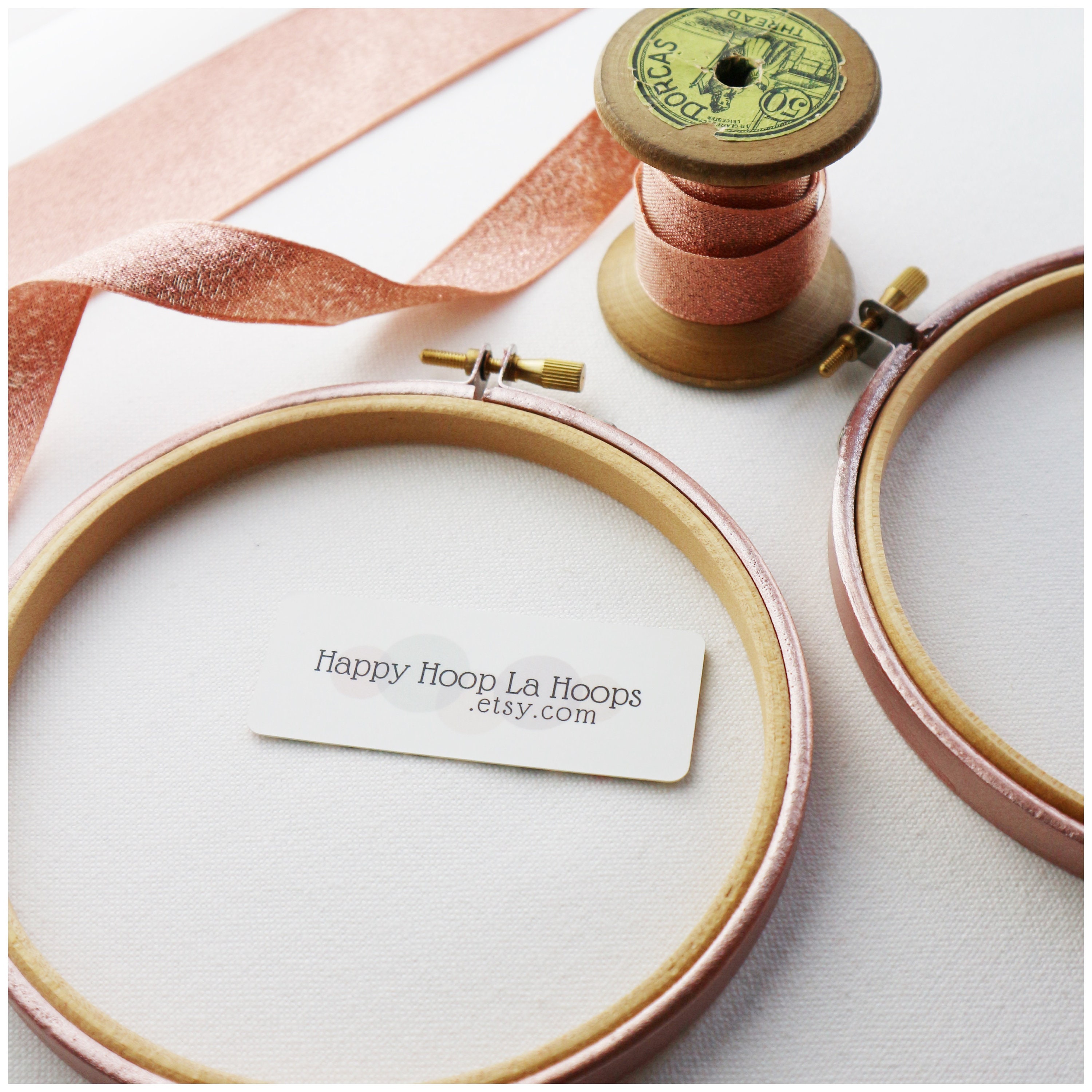 10 and 12 Inch Rose Gold Embroidery Hoops. Hand Painted Wooden Etsy