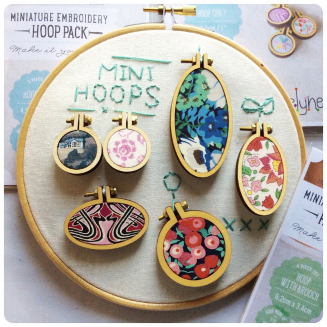 3 Pack of 5.5cm embroidery hoops. Dandelyne Hoops. Multi buy Etsy